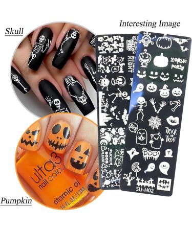 TT-6PCS Halloween Nail Stamping Plates - Skull Pumpkin Ghost Designs for Unique Nail Art | Multicolor Stencil Set - Buy Online on GoSupps.com