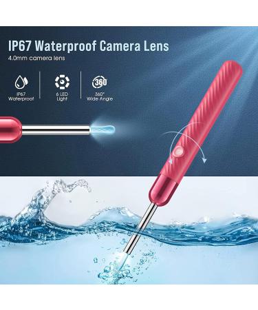 Ear Wax Removal - 1080P Camera Earwax Remover Tool - Ear Canal Cleaner - Ear Cleaning Kit - Ear Camera for iOS & Android (Pink) - Buy Online on GoSupps.com