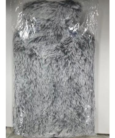 BOLEi 2L Hot Water Bottle with Faux Fur Cover - Leakproof Large Hot Water Bag for Pain Relief - Ideal for Women, Seniors, Children - Grey - Buy Online on GoSupps.com