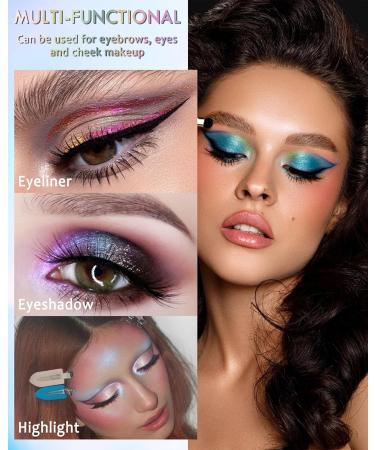 Glitter Colored Eyeliner Gel Pencil Chameleon Metallic Shimmer Blue Gel Eyeliner Pen Longlasting Waterproof Eye Liner Eyeshadow Cream Stick for Women Eye Makeup delineador de ojos contra el agua-05# - Buy Online on GoSupps.com