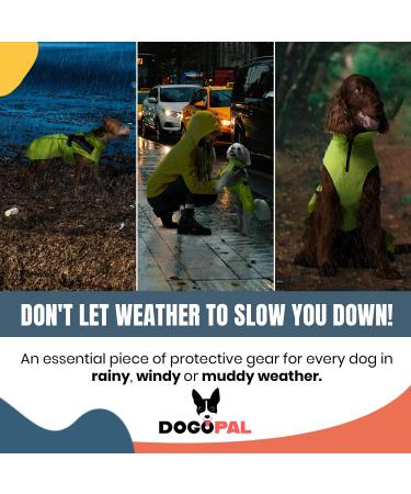 Dogopal Waterproof Dog Raincoat - Yellow Reflective Jacket for Small & Large Dogs - Breathable Mesh XXL Rain Protection - Buy Online on GoSupps.com