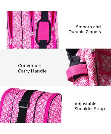 Thorza Pink Roller Skate Bag for Girls - 3 Zippered Pockets - Inline, Quad, Ice Skates - Carry Handle and Shoulder Strap - Skating Accessories Storage - Buy Online on GoSupps.com