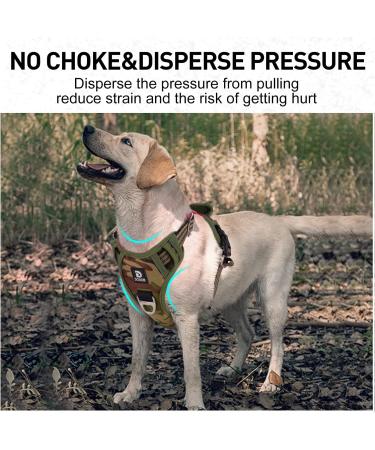 Shop Large Dog Harness - Reflective Breathable Soft Camouflage - Anti-Train Safety Harness for Medium & XL Dogs - Buy Online on GoSupps.com