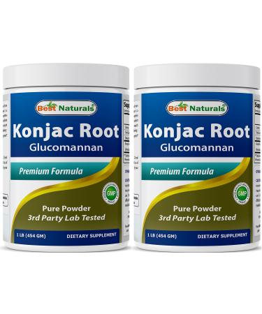 Best Naturals 2 Pack Konjac Glucomannan Root 1 Pound - 2000 mg per Serving - (Total 2 Pound) - Buy Online on GoSupps.com