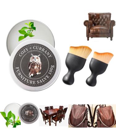 1+2 New Wise Upgrade Owl Furniture Salve for Leather Furniture Salve Leather Salve and Brush Universal Premium Leather Salve Best Furniture Salve for Wood and car leather care(1+2/set)
