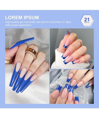 Saviland French Gel Nail Polish - 10ML Blue U V LED Soak Off Quick French Manicure DIY Gel Polish - 0.34 Fl Oz - Buy Online on GoSupps.com