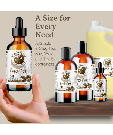Buy Bella Terra Oils Pure Castor Oil - 1 Gallon for Hair Lashes Brows & Skin | Deeply Moisturizing & Enhances Shine - Pack of 10 - Buy Online on GoSupps.com