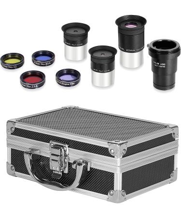 Celticbird Astronomical Telescope Accessory Kit - 3 Plossl Eyepieces, 4 Filters, 2X Barlow Lens, 8-Piece Set - Buy Online on GoSupps.com