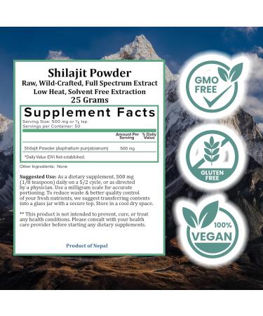 Organic Raw Shilajit Powder by Holistic Bin | Himalayan Wildcrafted Full Spectrum Extract | 100% Pure & Fillers-Free | Rich in Fulvic Acid and Trace Minerals (25 Servings) - Buy Online on GoSupps.com