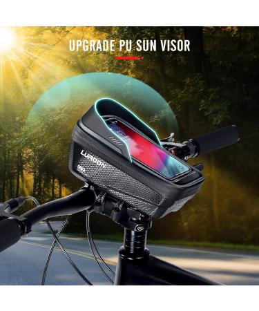 Waterproof Bike Holder & Cell Phone Bag for Smartphones Up to 6.9 inches | Luroon Bicycle Handlebar Bag with Rain Hood - Gray - Buy Online on GoSupps.com