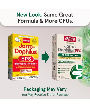 Jarrow Formulas DOPHILUS EPS Probiotics 10 Billion CFU Probiotic Supplement Capsules for Gut Health - 60 Veggie Caps - Buy Online on GoSupps.com