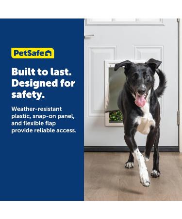 PetSafe Plastic Pet Door for Dogs and Cats - Durable Frame, Paintable, Flexible Flap - Small to X-Large Sizes - Easy DIY Install, Security Cover - Up to 220 lb Pets - Buy Online on GoSupps.com