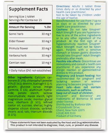 Sinupret Adult Strength Sinus + Immune Support Herbal Supplement - 25 Tablets - Buy Online on GoSupps.com