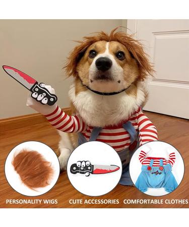 Funny Chucky Dog Costume - Adjustable Halloween Outfit for Pets | Role-Playing Doll Accessories - Buy Online on GoSupps.com
