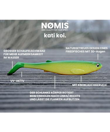 N mis Premium Rubber Fish Set | 5-Piece Fishing Bait for Pike Zander & Sea | Durably Designed Yellow/Green Kathi Koi Baits - Buy Online on GoSupps.com