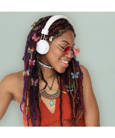 20-Piece Colorful Christmas Butterfly Dreadlocks Beads Hair Cuffs Clips Rings - Hair Accessories for Women and Girls - Buy Online on GoSupps.com