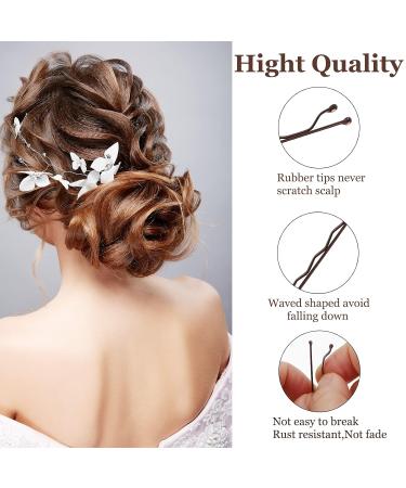 Laicky 200 Count Brown Hairpins - Premium Hair Needles & Clips for Women Girls & Kids - Bulk Hair Jewelry with Box (5.2cm) - Buy Online on GoSupps.com