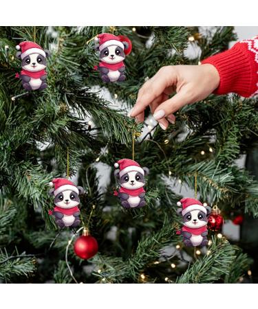 WOBBLO Panda Christmas Ornaments - Acrylic Car Accessories Panda Hanging - Cute Panda Interior Pendant for Christmas Tree Living Room Home Window Car Outdoor - Buy Online on GoSupps.com