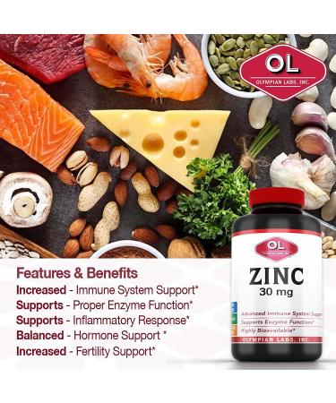 Buy Olympian Labs Zinc 30mg - 100 Capsules | Immune Support & Antioxidant - Buy Online on GoSupps.com