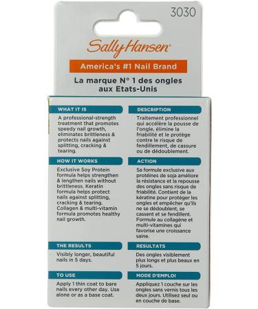 Sally Hansen Nailgrowth Miracle Serum Clear 3074 0.37 oz - Pack of 2 | Nail Strengthener Formula | 0.37 Fl Oz x 2 - Buy Online on GoSupps.com