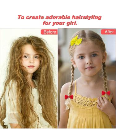 40 Multi-Colored Hair Loop Clips for Girls | Small Bow Hair Ties with Crocodile Clips | Perfect Hair Jewelry for Babies & Toddlers - Buy Online on GoSupps.com