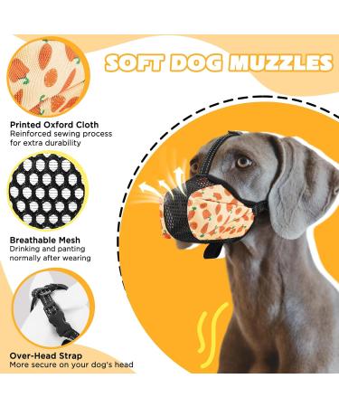 BONTHEE Dog Muzzle Soft Mesh Muzzles for Small Medium Large Sized Dogs Muzzle for Dogs to Prevent Biting Breathable Puppy Muzzle for Scavenging Grooming Biting Chewing and Licking Carrot M - Buy Online on GoSupps.com