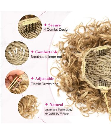 REECHO Messy Bun Hair Piece - Medium Golden Blonde Wavy Updo Hairpiece for Women - Buy Online on GoSupps.com