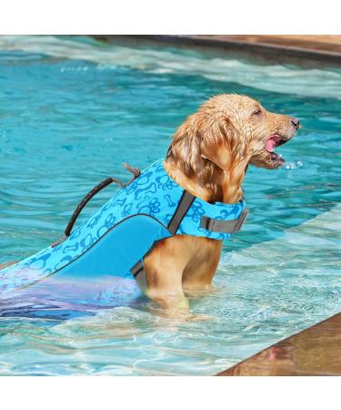 Alagirls Dog Life Jacket - Small & Medium Rip-Stop Safety Vest with Rescue Handle | Blue (Chest 47-61 cm) - Buy Online on GoSupps.com