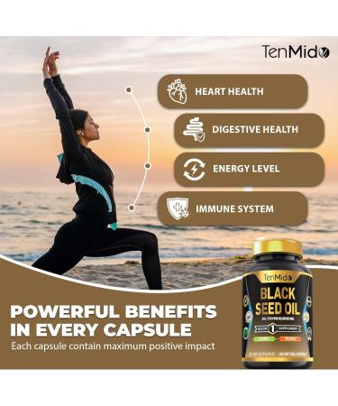 Tenmido Black Seed Oil Capsules Supplement - 4in1 Formula - Combine with Vitamin C Vitamin E - Digestive Health Immune Support - Rich in Nutrient - 150 Softgel Capsules - Buy Online on GoSupps.com
