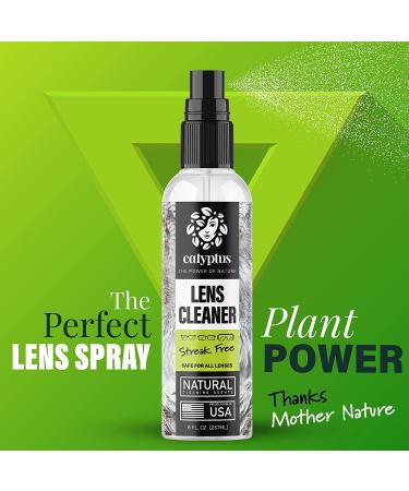 Calyptus Lens Cleaner Spray Kit - 8oz + 6 Microfiber Cloths | Plant Based & USA Made | Alcohol-Free, Unscented | Safe for All Lenses | Camera, Eyeglass, Glasses Cleaning - 7 Piece Set - Buy Online on GoSupps.com