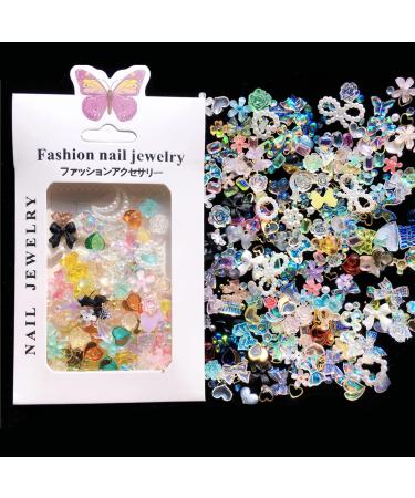 Kryzalite 3D-nail charms in different colors rhinestone-nail charms in Aurora-butterfly style sparkle and shine perfect for DIY nail art and handicrafts