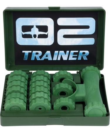 Bas Rutten O2 Trainer - Official Workout Device for Respiratory Training and Lung Muscle Fitness - Portable Breathing Mouthpiece for High Altitude and Power Training (Green)