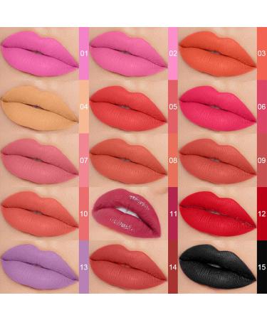 Lipstick Palette Waterproof Matte Finish 15 Color Lip Collection Lightweight and Blendable Formula Buildable Coverage Nourishing Ingredients Ideal for Going Out Business Trips Daily Wear - Buy Online on GoSupps.com