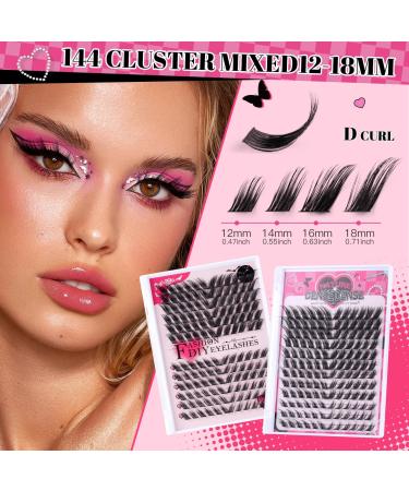 Buy Generic DIY Self Adhesive Eyelashes - 144 Pcs Lash Clusters 12-18mm D Curl 3D Angel Wing Kit with Bond Seal & Tweezers - Perfect for Home Use - Buy Online on GoSupps.com