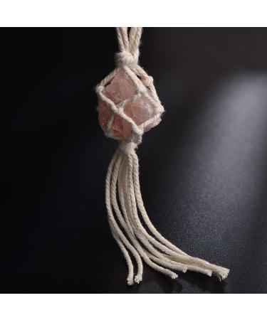 Rose Quartz Feng Shui Car Hanging Ornament for Good Luck and Healing - Reiki Crystal Window Decoration - Buy Online on GoSupps.com