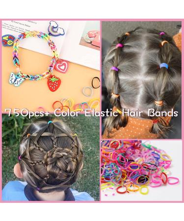 Tallsocne Girls Hair Accessory Set - Multicolor Mini Seamless Hair Ties, Elastic Bands, Butterfly Clips, Flower Claws, Styling Tools - Buy Online on GoSupps.com