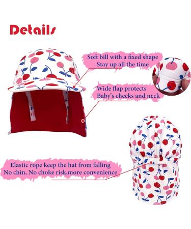 Kids Legionnaires Hat UPF 50+ Sun Protection Swim Cap - Quick Drying Boys Sun Hat with Neck Protection - UV FLAP Cherry - 6-8 Years - Buy Online on GoSupps.com