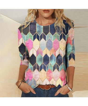 Women's Summer Fashion 2023: Basic 3/4 Sleeve Tunic Top in Pink - Medium - Buy Online on GoSupps.com