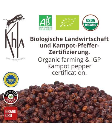 Khla Kampot Pepper Red Organic 120g | Sweet & Fruity Red Peppercorns | Grand Cru Quality from Cambodia | Ideal for Your Kitchen - Buy Online on GoSupps.com