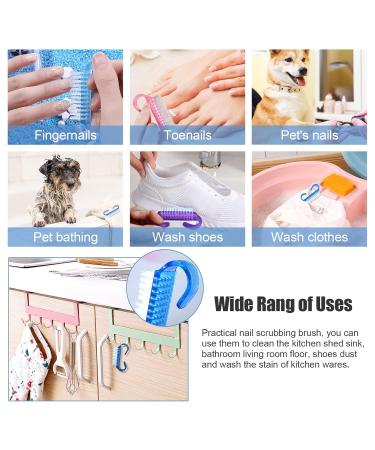 Buy Hanyousheng Nail Brush Set - 5 PCs Hand Washing & Dust Remover Brushes with Handle | Ideal for Beauty & Nail Cleaning (3 Colors) - Buy Online on GoSupps.com