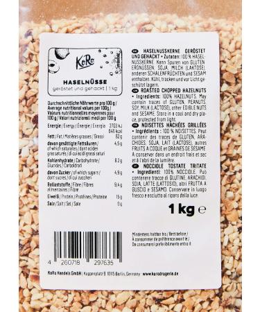 Buy KoRo Roasted and Chopped Hazelnuts 1 kg - Premium Quality International Shipping - Buy Online on GoSupps.com