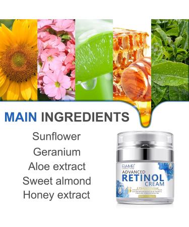 Retinol Face Cream Anti Wrinkle Face Cream Anti Aging Face Cream with 2.5% Retinol Hyaluronic Acid Vitamin E Night Face Cream for Women and Men - Buy Online on GoSupps.com
