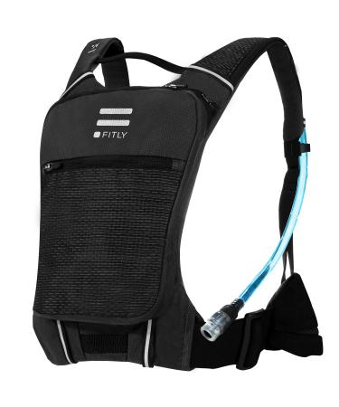 FITLY Hydro Running Pack | Running Backpack Phone Holder, Storage, Thoracic Belt | Unisex Hydration Pack | Carry Personal Items While Running | Lightweight Hydration Backpack (SUB90 Black, M-L-XL) M-L-XL SUB90 Edgy Black