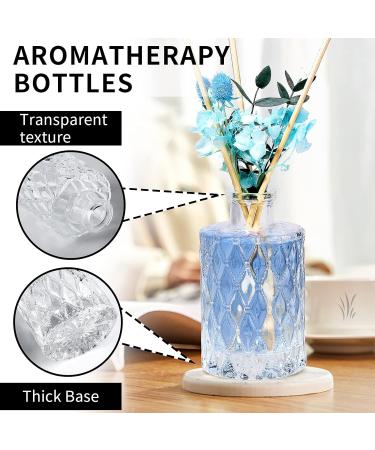 Glass Diffuser Bottles Set - 4 Empty Reed Diffuser Bottles for Essential Oils & Room Fragrance - Decorative Glass Bottles & Fragrance Vases - Buy Online on GoSupps.com
