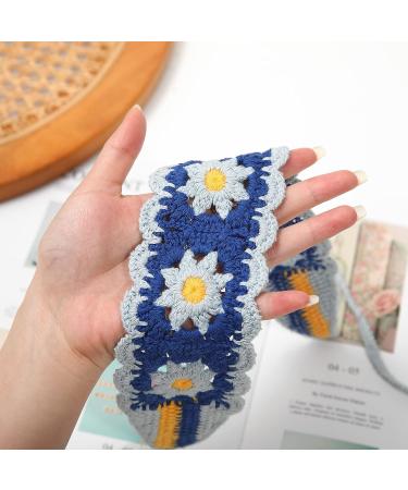 Hippie Hair Bandanas Headbands for Women - 3PCS Crochet Boho Floral Headbands - Daisy-Style - Buy Online on GoSupps.com