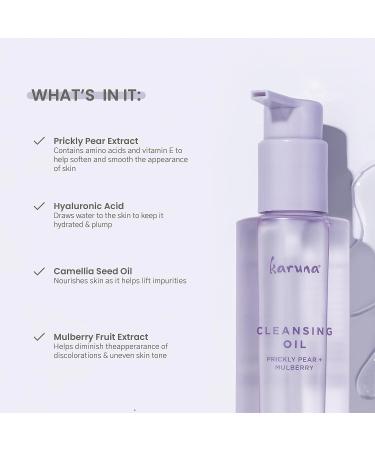 Karuna - Cleansing Oil with Prickly Pear for Clean Skin - Cleanses Without Clogging Pores Oil Based Cleanser Travel Size Makeup Remover - Waterproof Makeup Remover- Skin Care Facial Cleanser 150 ml 5.07 Fl Oz (Pack of 1) - Buy Online on GoSupps.com