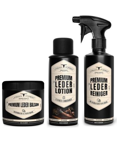 Leather care for car sofa equestrian sports I leather care set for cleaning & maintaining leather i 3er set made of leather cleaner leather balm & leather lotion i care for saddle and bridle car motorcycle leather couch