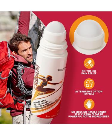CARELAND Pain Relief Roll On Cream 2 Pack Capsaicin Roll On with Menthol & Methyl Salicylate Formula 3oz Cooling Joint Pain Relief for Knee Lower Back Neck & Sore Muscles Arthritis Pain Reliever - Buy Online on GoSupps.com
