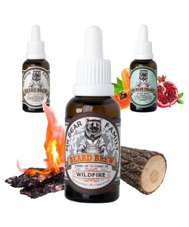 Bear family beard oil men - Wildfire - maintains and supports Bart Growth - Nourishing beard care oil with jojoba and argan oil - Bart oil man - Moisturizer Beard Oil for men 30ml wildfire 30ml