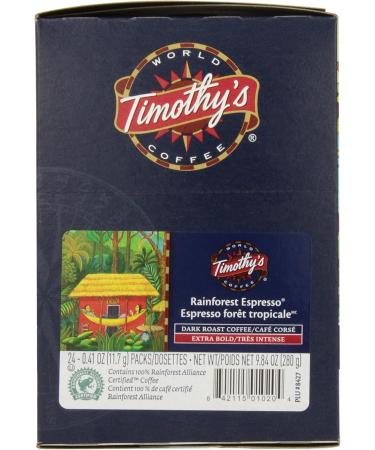 Timothy's World Coffee 74-01120 Rainforest Espresso K-cups Extra Bold 96-Count Rainforest 96 count (Pack of 1) - Buy Online on GoSupps.com